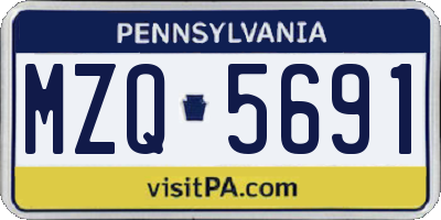 PA license plate MZQ5691