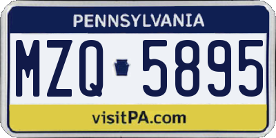 PA license plate MZQ5895
