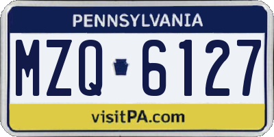 PA license plate MZQ6127