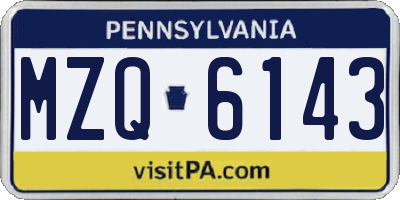 PA license plate MZQ6143