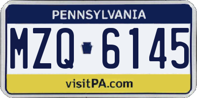PA license plate MZQ6145
