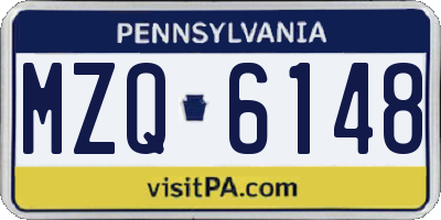 PA license plate MZQ6148
