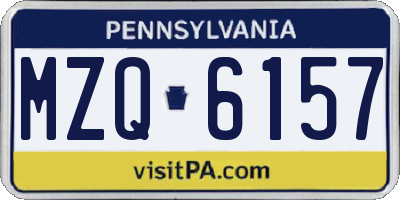 PA license plate MZQ6157