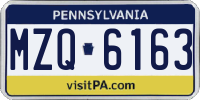 PA license plate MZQ6163