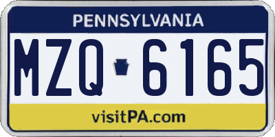 PA license plate MZQ6165