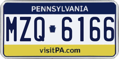 PA license plate MZQ6166