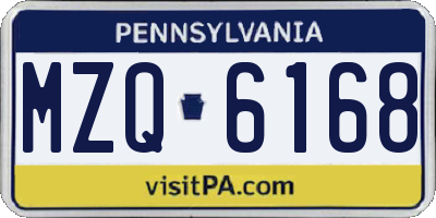 PA license plate MZQ6168