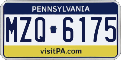 PA license plate MZQ6175