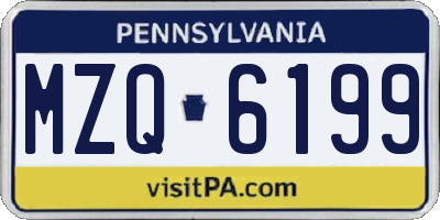 PA license plate MZQ6199