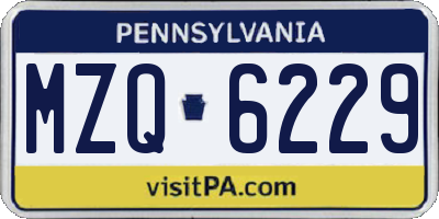 PA license plate MZQ6229