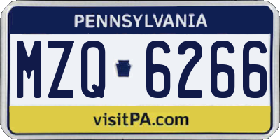 PA license plate MZQ6266