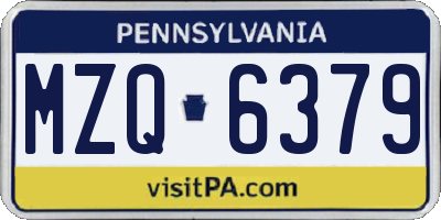 PA license plate MZQ6379