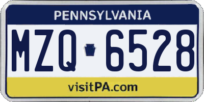 PA license plate MZQ6528