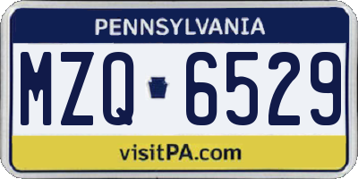 PA license plate MZQ6529