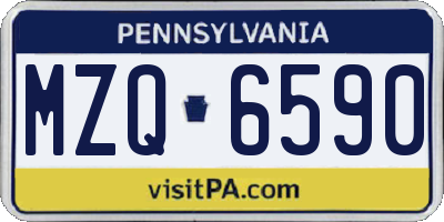 PA license plate MZQ6590