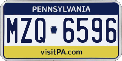 PA license plate MZQ6596