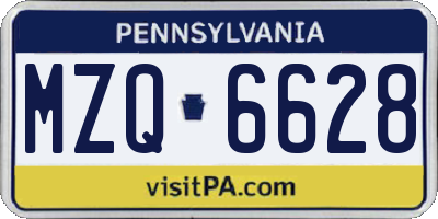 PA license plate MZQ6628