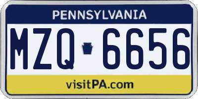 PA license plate MZQ6656