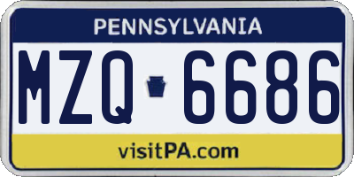 PA license plate MZQ6686