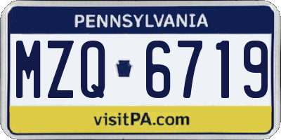PA license plate MZQ6719
