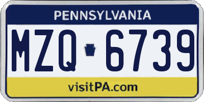 PA license plate MZQ6739