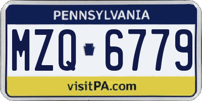 PA license plate MZQ6779