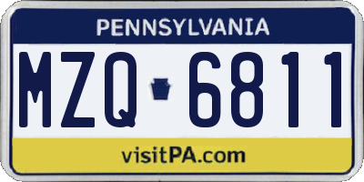 PA license plate MZQ6811