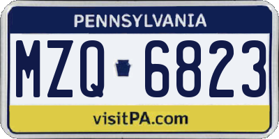 PA license plate MZQ6823