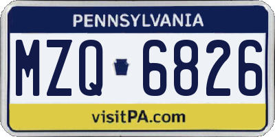 PA license plate MZQ6826