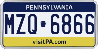 PA license plate MZQ6866