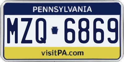 PA license plate MZQ6869