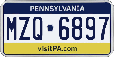 PA license plate MZQ6897