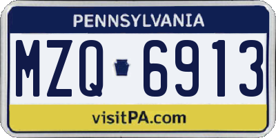 PA license plate MZQ6913