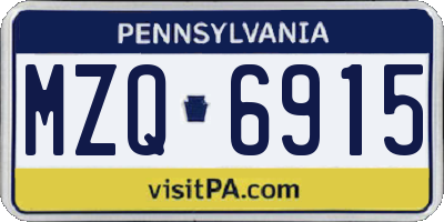 PA license plate MZQ6915