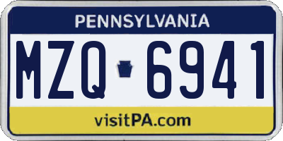 PA license plate MZQ6941