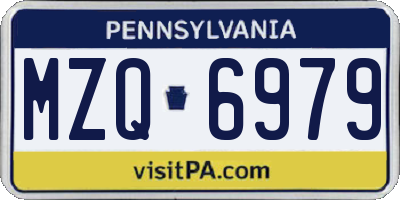 PA license plate MZQ6979