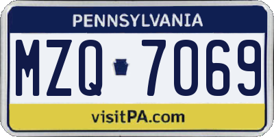 PA license plate MZQ7069