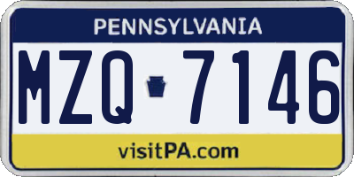 PA license plate MZQ7146