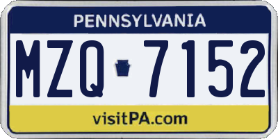 PA license plate MZQ7152