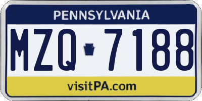 PA license plate MZQ7188