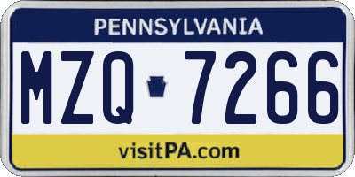 PA license plate MZQ7266