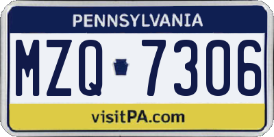 PA license plate MZQ7306