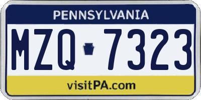 PA license plate MZQ7323
