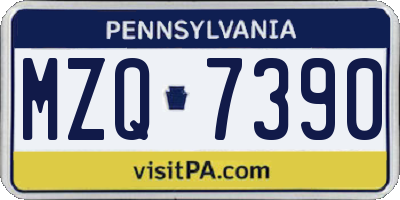PA license plate MZQ7390
