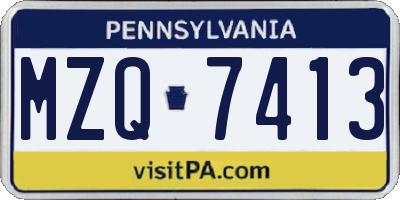PA license plate MZQ7413
