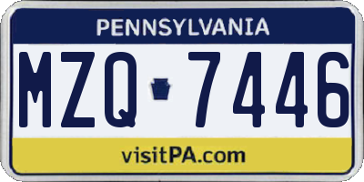 PA license plate MZQ7446