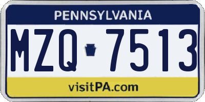 PA license plate MZQ7513
