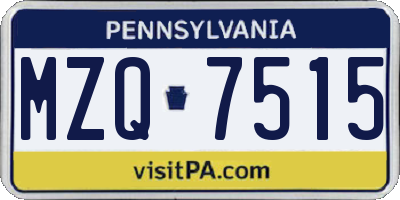 PA license plate MZQ7515