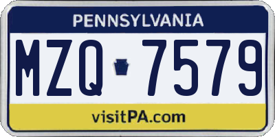 PA license plate MZQ7579