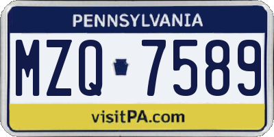 PA license plate MZQ7589